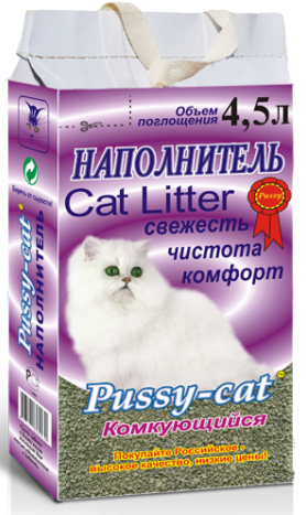 Наполнитель ПУСИ КЭТ комкующийся 4,5л