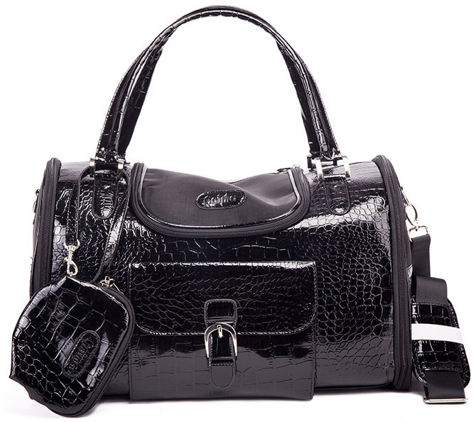 Сумка-переноска модельная д/животных черная M 40cm*26cm*20cm