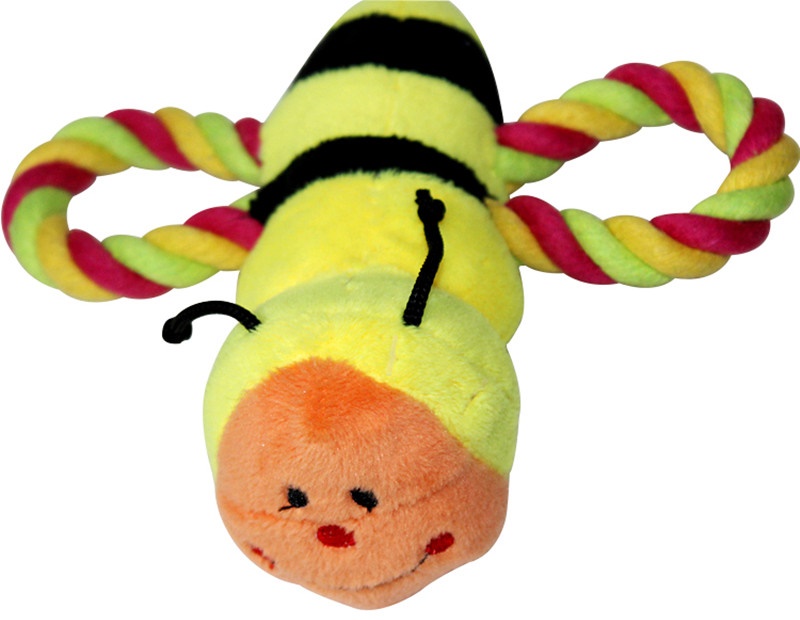 Игрушка для собак мягкая "Пчела" с ручками 13*15см