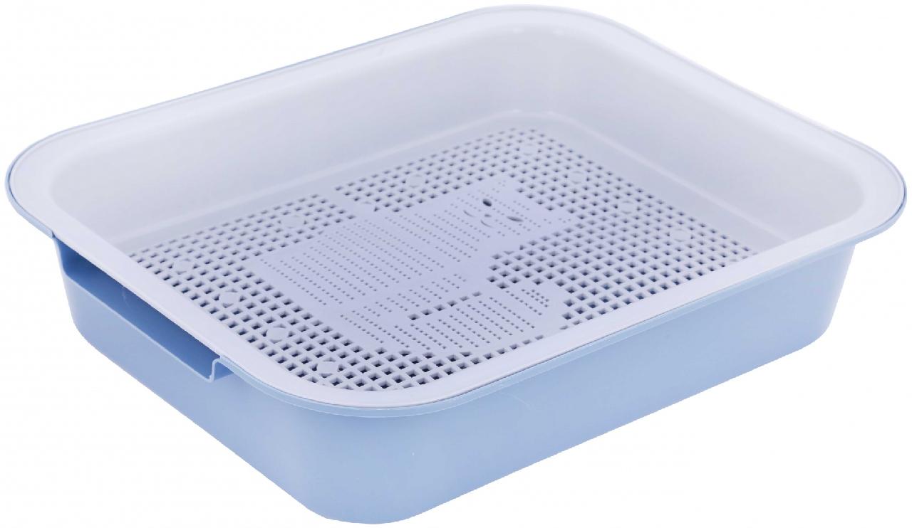 Лоток для кошек синий 380х315х80 мм