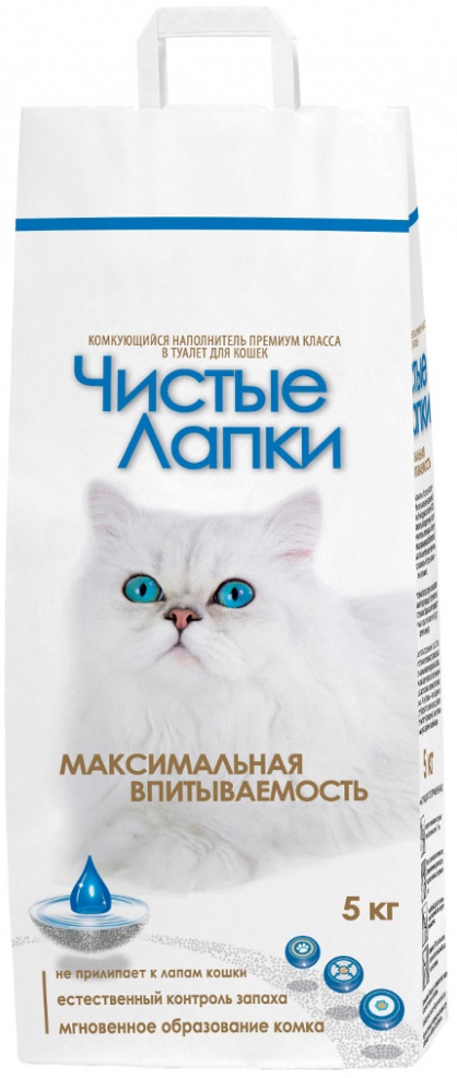 Наполнитель Чистые Лапки комкующийся Индийский бентонит 5кг