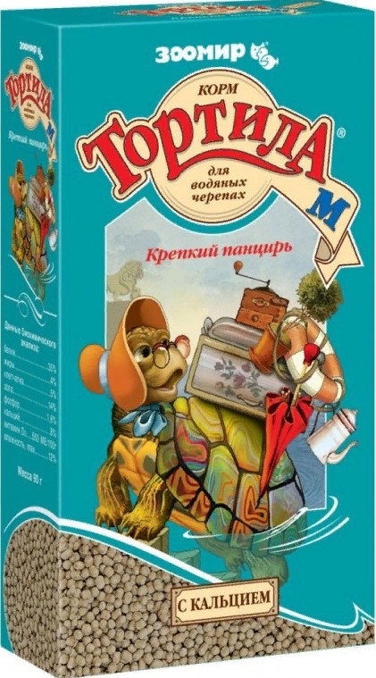 ЗООМИР ТОРТИЛА М "Крепкий панцирь" - корм для водяных черепах с кальцием 90г