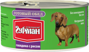 ЧГ Готовый обед для собак говядина с рисом 325г