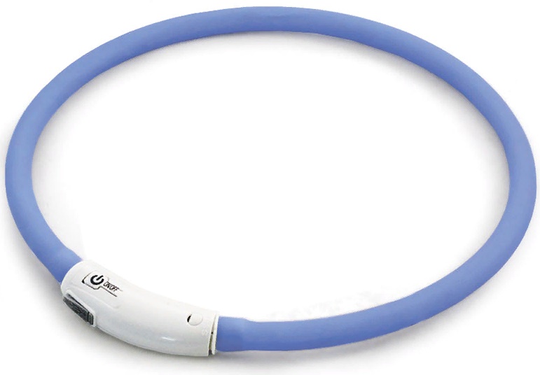 Ошейник светодиодный NIGHT CITY "Шнурок" M, синий, 10*600мм