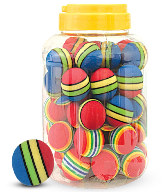 Игрушка 3895 для кошек "Мячик полосатый", ассорти, d35мм 