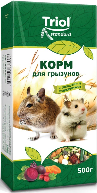 Корм Тriol Standard для грызунов с овощами и шиповником, 500г