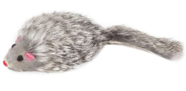 Игрушка для кошек "Мышь серая", 70-75мм 1шт