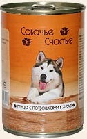 Собачье Счастье кон.д/с Птица с потрошками в желе 410г
