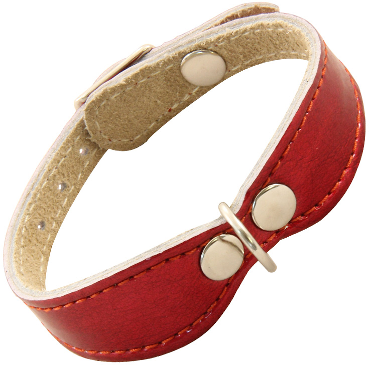 Ошейник-мини кожаный двойной фигурный, 10мм*240мм