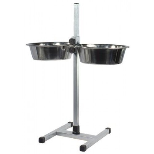 Кормушка-телескоп (профиль 20*20мм),h60см,2*2,9л,D26см хром,миска