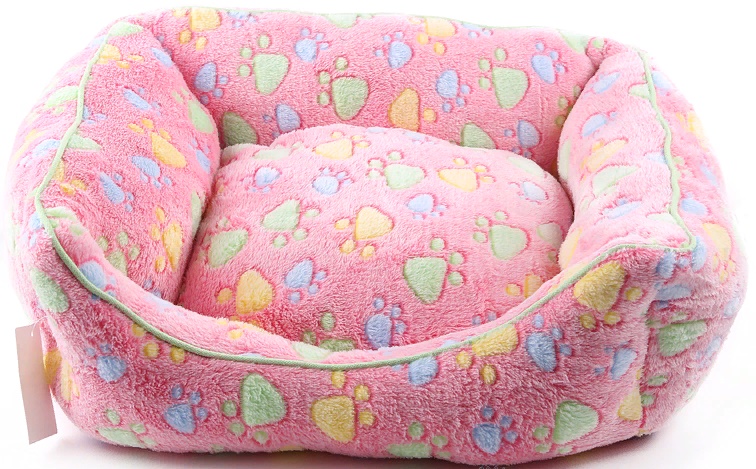 Лежак "Лапки" розовый М