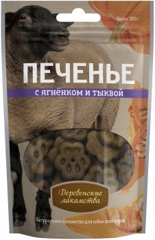 Деревенские лак-ва д/с печенье с ягненком и тыквой 100г