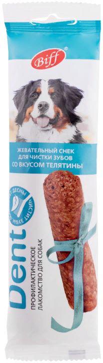 Жевательный снек DENT со вкусом телятины для собак крупных пород 20г