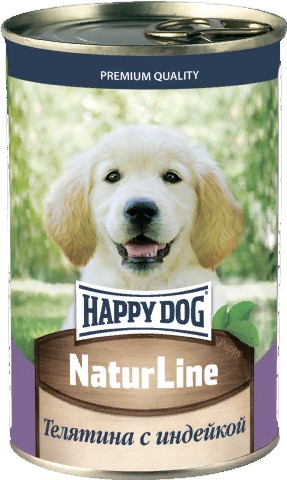 Хэппи Дог д/щ Телятина с индейкой для щенков 410г