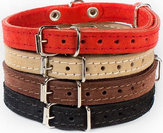 Ошейник «Замша» 12мм 2 слоя 30-38см цвета в ассортименте