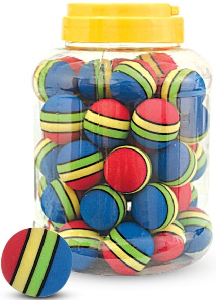 Игрушка для кошек "Мячик полосатый", синий, d35мм