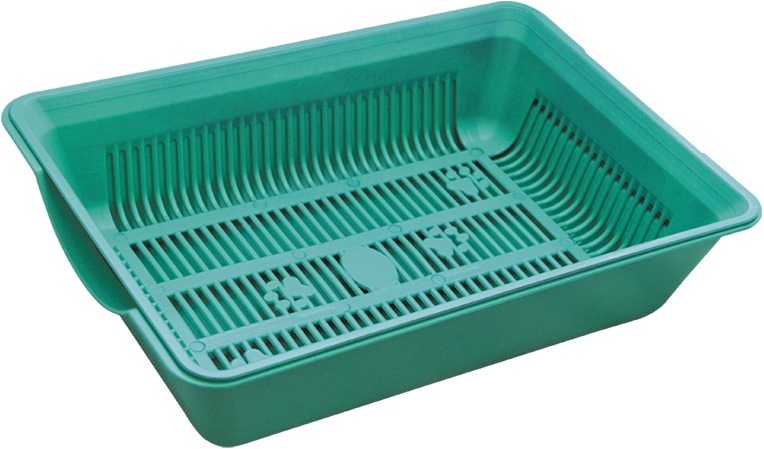 Туалет для кошек высокий с цветной сеткой "Лапки", 350*250*90мм