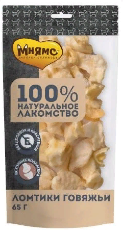 Мнямс лакомство д/собак Ломтики говяжьи 65г