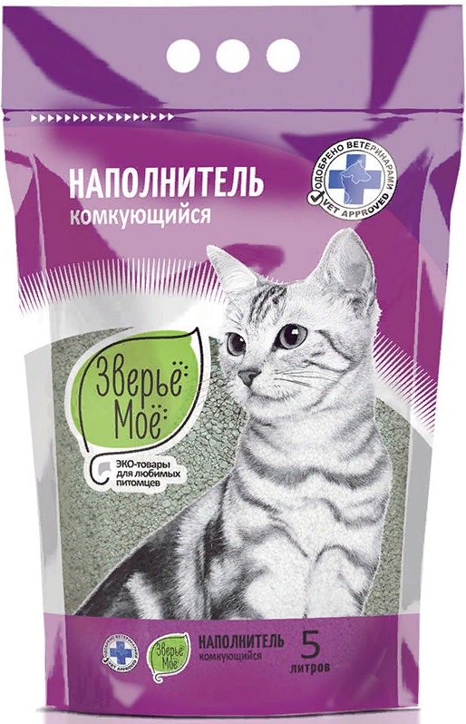 Наполнитель Зверьё моё комкующийся 5л/4,7кг