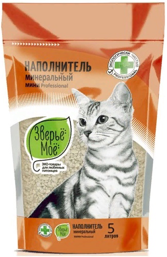Наполнитель Зверьё моё впитывающий Мини professional 5л