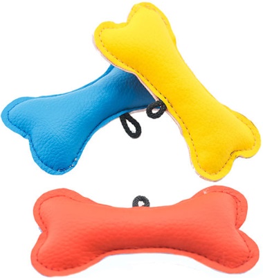 Игрушка-аппорт для животных "Конфетти-КОСТОЧКА" цветная эко-кожа, 12см