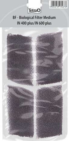 Tetra CF 400/600 набор угольных губок для внутренних фильтров Tetra IN Plus 400/600 4шт