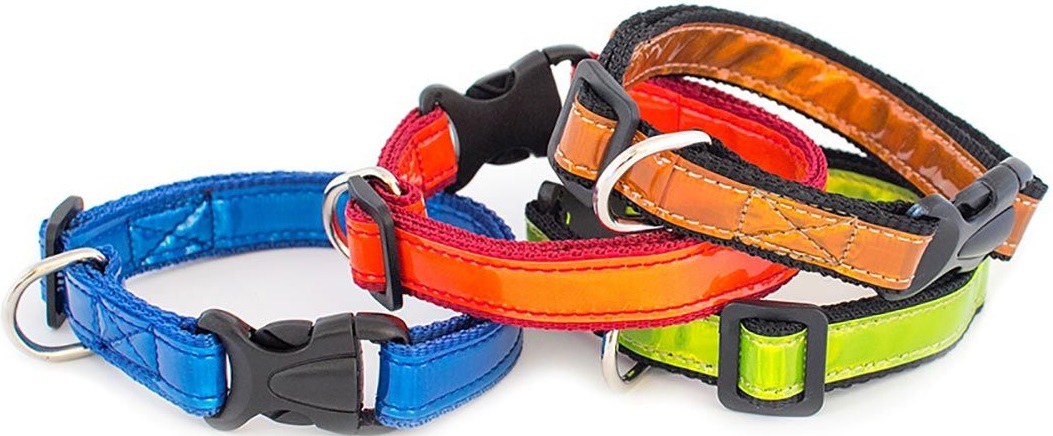 Ошейник синтетический светоотражающий "ECO-LUMI" 30мм 48-65см