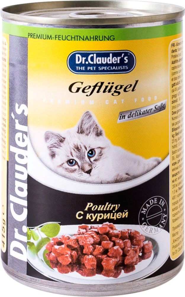 Др.Клаудер консервы для кошек с Курицей 415г