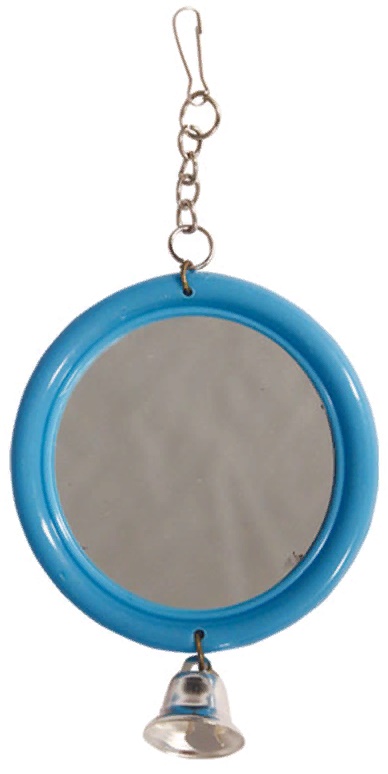 Игрушка для птиц "Зеркало с колокольчиком", 120х60мм