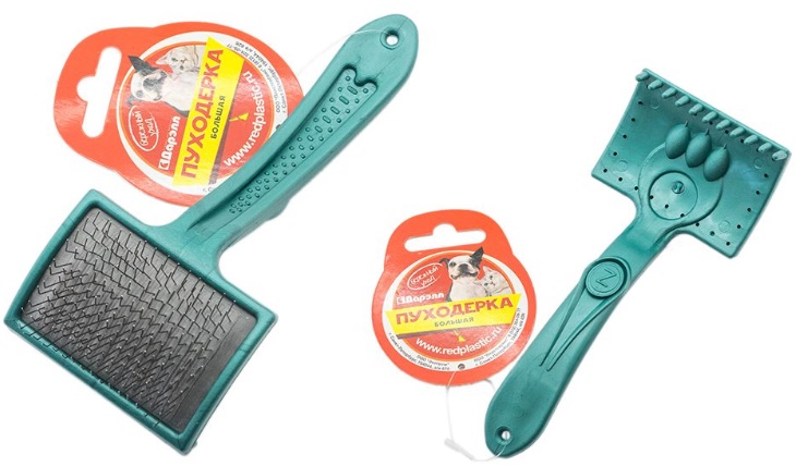 Пуходерка пластмас. большая средней жесткости (7,5*5,5см) 17*7,5*4см