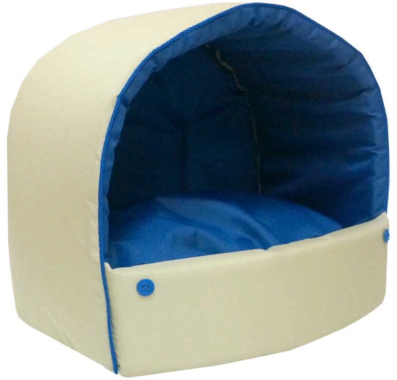 Дом эстрада "Морская" оксфорд водоотталкивающая ткань №3 48*43*43см бежевый/синий