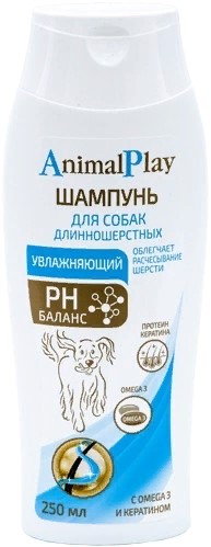 Шампунь Энимал Плэй д/длинношерстных собак Увлажняющий с Omega 3 и кератином 250мл