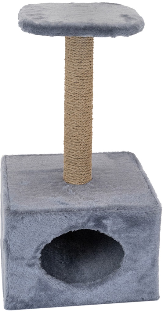 Домик-когтеточка "ЧИП" куб малый с полкой (столбик джут) 36*35*h71