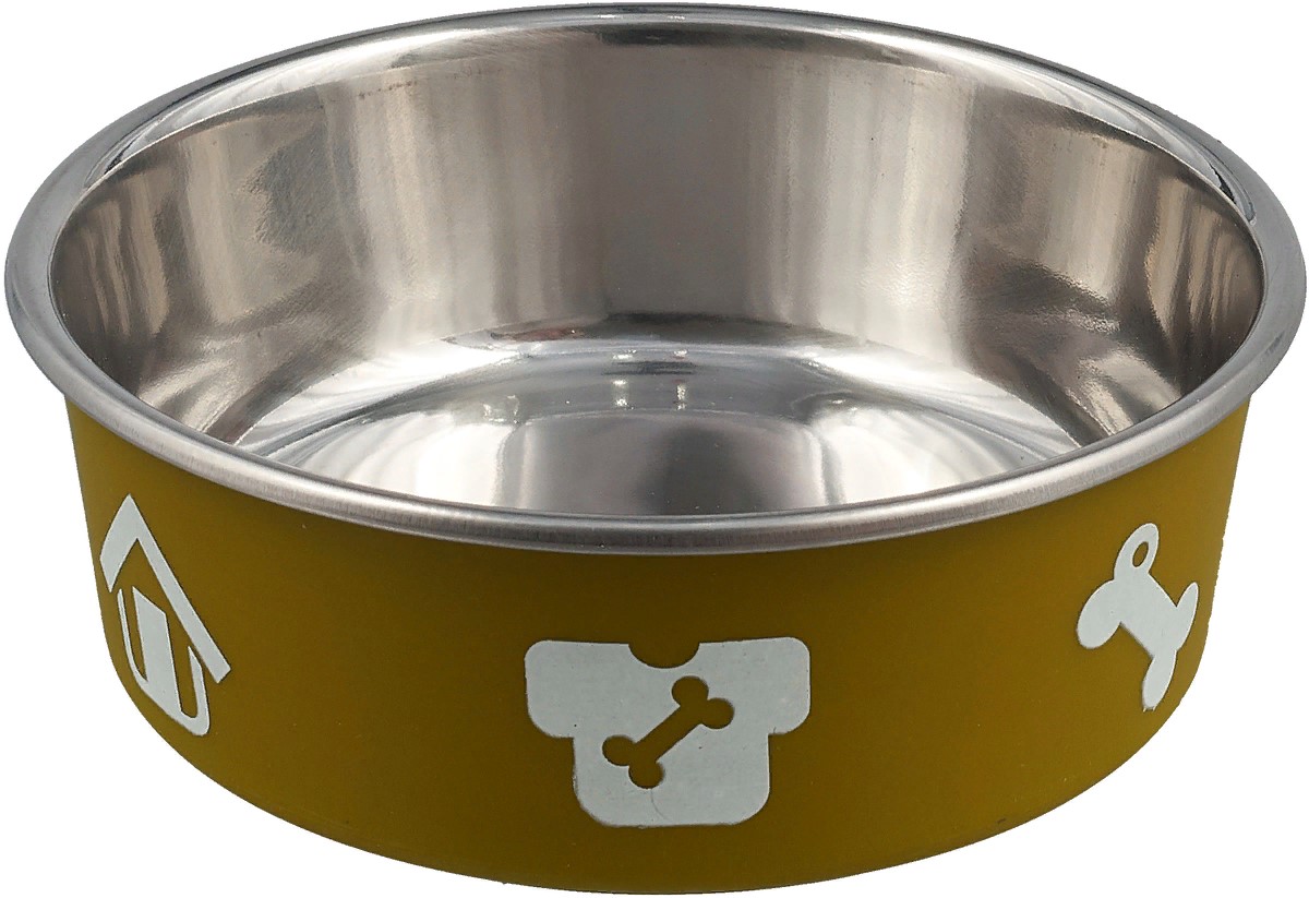 Уют Миска металлическая цветная. утяжеленная металл/пластик 0,5л