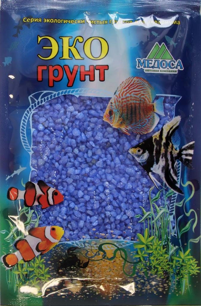 Цветная мраморная крошка 2-5мм СИНЯЯ (блестящая) 1кг