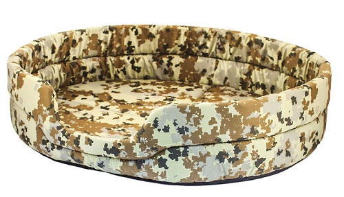 Лежак овальный стёганный "Хантер-ВЕПРЬ #3" 56*45*16см(камуфляж.поликоттон, поролон) ТМ "Дарэлл"