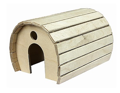 Домик для грызунов деревянный полукруглый