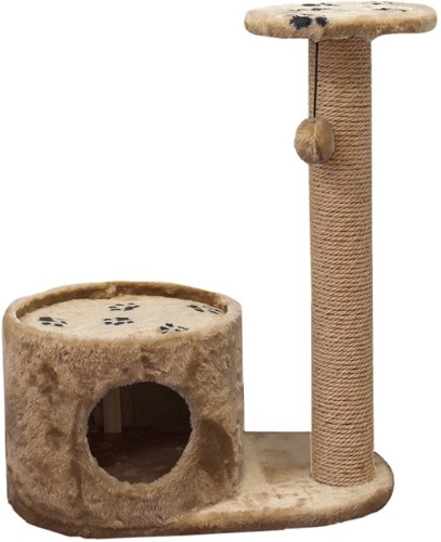 Домик-когтеточка "Джут 95" круглый с удлинённым столбом 79х66х36см