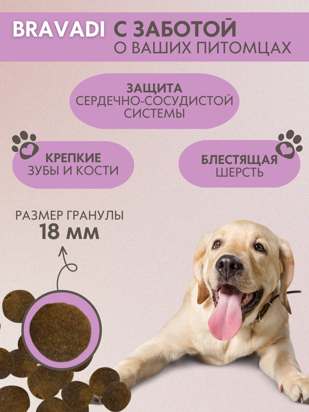 BRAVADI для собак средних и крупных пород с ягненком и рисом