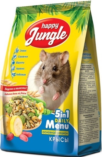 HAPPY JUNGLE Корм для декоративных крыс 900г