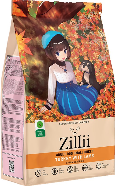 ZILLII Adult Dog Small Breed корм для собак мелких пород Индейка с Ягнёнком