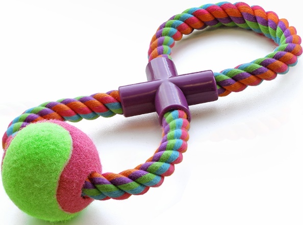 Игрушка для собак "Веревка-восьмёрка, мяч", 295мм