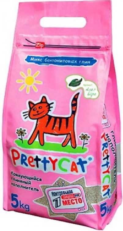 Наполнитель PrettyCat комкующийся Euro Mix Алоэ вера 5кг