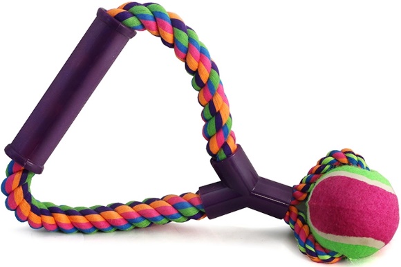 Игрушка для собак "Верёвка с ручкой, мяч", d65/250мм, Triol