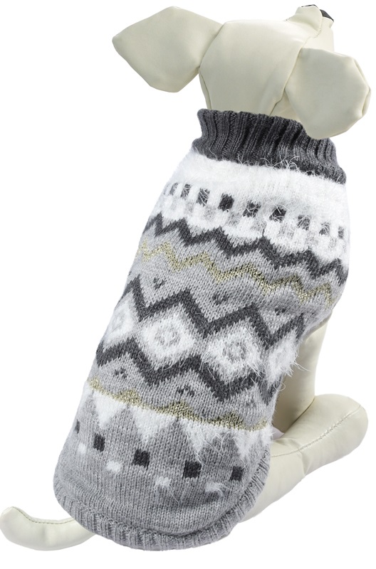 Свитер "Ромбы" M, серый, размер 30см