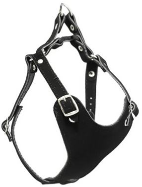 Шлейка быстросъёмная "Ева Велюр" XS подкладка нат кожа (обхват шеи 19-27см, обхват груди 24-32)