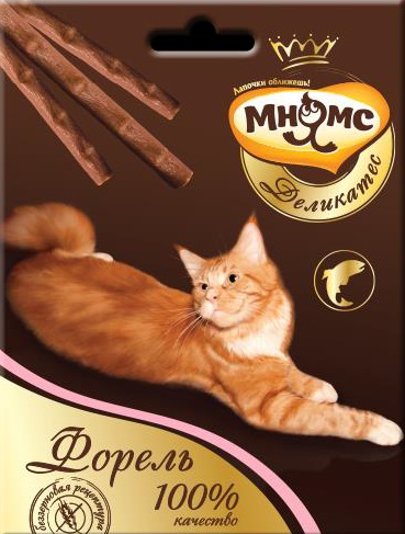 Мнямс Деликатес лакомые палочки 9см для кошек с форелью 3х4г