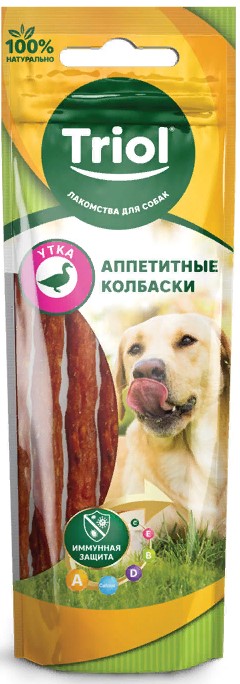 Аппетитные колбаски из утки для собак 40г