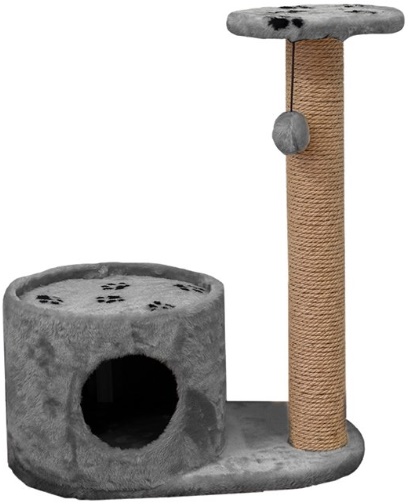 Домик-когтеточка "Джут 95" круглый с удлинённым столбом 79х66х36см