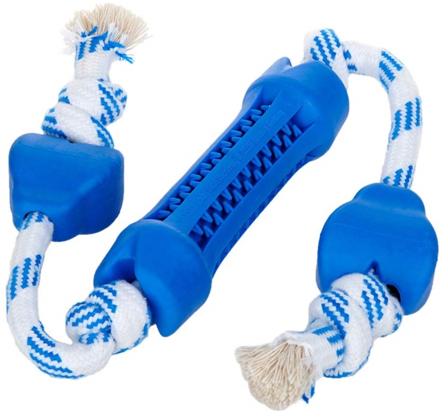 Игрушка для собак палка на веревке из литой резины